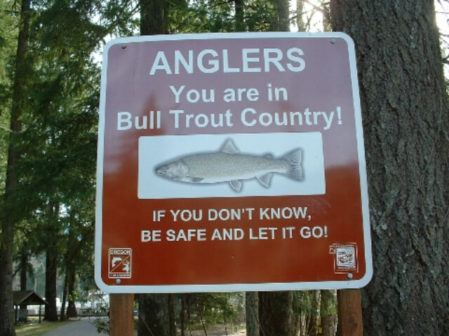 Angler's warning sign